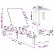Шезлонг Кафяво 53 x 202 x 89см Масивна акациева дървесина