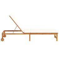 Шезлонг Кафяво 53 x 202 x 89см Масивна акациева дървесина