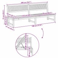Шезлонг Кафяво 200 x 57 x 75 см Масивна акациева дървесина