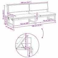 Шезлонг Кафяво 200 x 57 x 75 см Масивна акациева дървесина