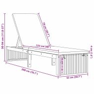 Шезлонг Кафяво 200 x 55 x 94см Масивна акациева дървесина