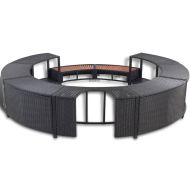 Ограждение за джакузи, черно, полиратан