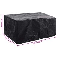 Покривало за градински мебели 8 капси 240 x 140 x 90 см