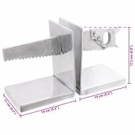 Подпори за книги 2 pcs Сребрист 11 x 14 x 17.5 см Алуминий