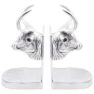 Подпори за книги 2 pcs Сребрист 17 x 15 x 27 см Алуминий