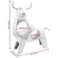 Скулптура на бик Сребрист 22 x 9.5 x 34 см Алуминий