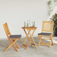 Сгъваем стол с възглавница 2 pcs Сив 49 x 57.5 x 92см