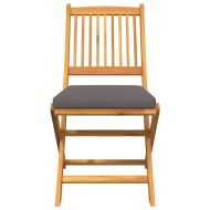 Сгъваем стол с възглавница 2 pcs Сив 49 x 57.5 x 92см