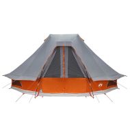 Семейна типи палатка с покрив Сив и оранжев 466 x 310 x 240 см