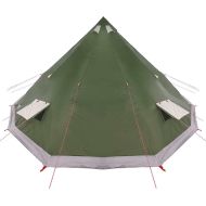 Семейна типи палатка с покрив Зелен 560 x 560 x 300 см