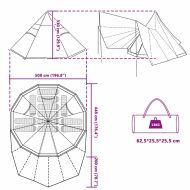 Семейна типи палатка с покрив Сив и оранжев 510 x 690 x 330 см