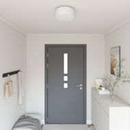 Таванна лампа Бяло 30 x 13.5 см текстил