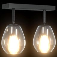 Таванен спот Черно 33 x 13 x 26 см Стъкло и метал