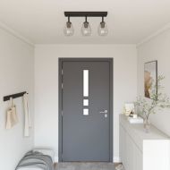 Таванен спот Черно 54 x 13 x 26 см Стъкло и метал