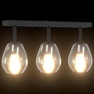 Таванен спот Черно 54 x 13 x 26 см Стъкло и метал