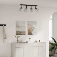 Таванен спот Черно 70 x 13 x 26 см Стъкло и метал