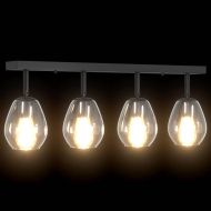 Таванен спот Черно 70 x 13 x 26 см Стъкло и метал