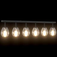 Таванен спот Черно 110.5 x 13 x 26 см Стъкло и метал