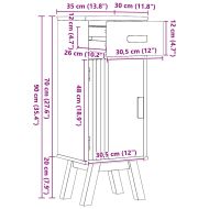 Шкаф за баня с рафт със съхранение Olden Кафяво 35 x 30 x 90 cm