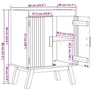 Мивка с шкаф с рафт с врата Olden Кафяво 114 x 43 x 73.5 см