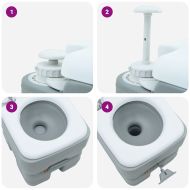 Къмпинг тоалетна Сив и бял 41,5 x 36,5 x 37,5 cm Полиетилен