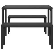 Комплект за хранене в градината 3 pcs Антрацит Стомана