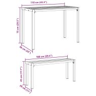 Комплект за хранене в градината 3 pcs Антрацит Стомана