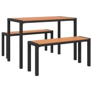 Комплект за хранене в градината 3 pcs Кафяво Стомана