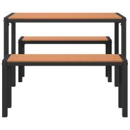 Комплект за хранене в градината 3 pcs Кафяво Стомана