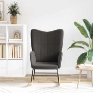 Люлеещ се стол Тъмен сив Тъкан Шерпа