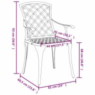 Градински стол Зелен 61 x 60.5 x 93см Алуминий