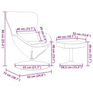 Яйцевиден стол с столче Светло зелено 63 x 73 x 90 см Кадифе