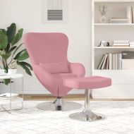 Яйцевиден стол с столче Розово 63 x 73 x 90 см Кадифе