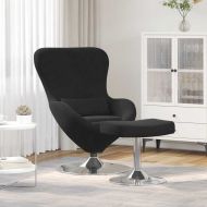 Яйцевиден стол с столче Черно 63 x 73 x 90 см Кадифе