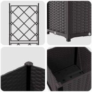 Градинска саксия с решетка Кафяво 40 x 40 x 143 см ПП