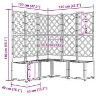 Градинска саксия с решетка 5 pcs Кафяво 120 x 120 x 143 см ПП