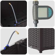 Градинска саксия 2 pcs Кафяво Стомана