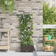 Градински саксии Кафяво 40 x 40 x 126 см Стомана