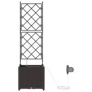 Градинска саксия Кафяво 40 x 40 x 142 cm Стомана