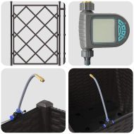 Градинска саксия Кафяво 40 x 40 x 142 cm Стомана