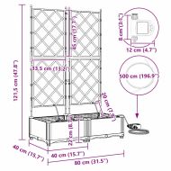 Градинска саксия 2 pcs Кафяво Стомана