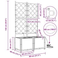 Градинска саксия 2 pcs Кафяво Стомана