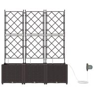 Градински саксии Кафяво 120 x 40 x 142 cm Стомана