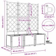 Градински саксии Кафяво 120 x 40 x 142 cm Стомана