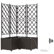 Градински саксии Кафяво 80 x 80 x 142 см Стомана