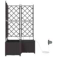 Градински саксии Кафяво 80 x 80 x 142 см Стомана