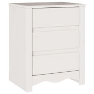 Нощен шкаф Drammen Бяло 45 x 35 x 56 см Борово дърво масив