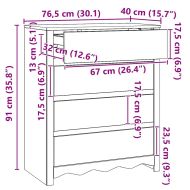 Скрин за чекмеджета с чекмедже Drammen Дъб 76.5 x 40 x 91 см