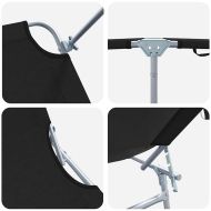Шезлонг 2-човек 2 pcs Черно 58 x 188 x 77см текстил