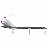 Шезлонг 2-човек 2 pcs Черно 58 x 188 x 77см текстил